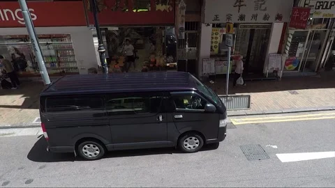 High Angle View, Chinese Shops, Sutherland Street, Sheung Wan, Hong Kong 库存影片 260407464