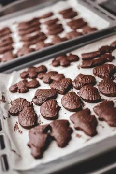 High Angle View Of Chocolates On Table Stock Photos