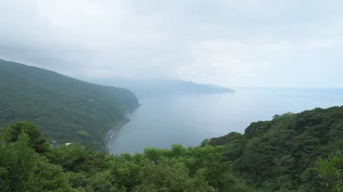 High angle view of the coast in Izu Peninsula Stock Footage 340241782