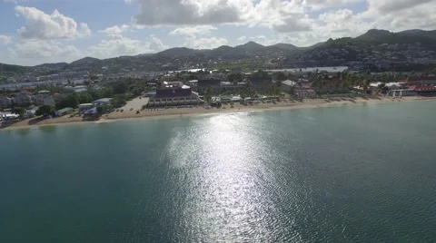 High angle view of coast - St Lucia Video stock 61832647