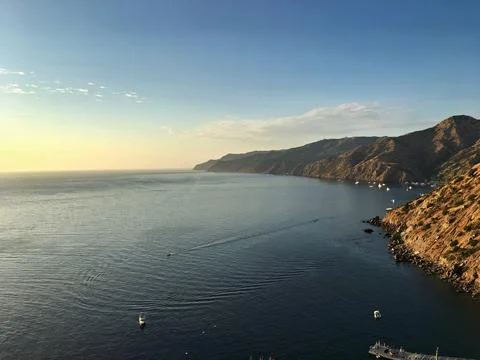 High Angle View of Coastal Cliffs and Blue Ocean Stock Photos