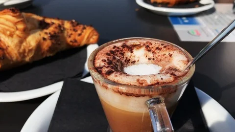 High angle view of coffee on table Stock Footage 88822143