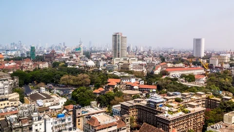 High angle view of Colaba downtown in Mumbai, India time lapse Vídeo Stock 118857307