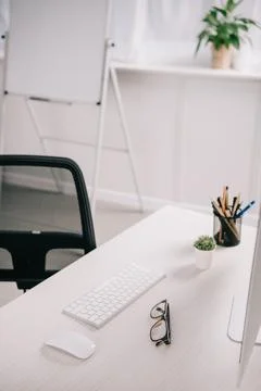 High angle view computer keyboard Stock Photos