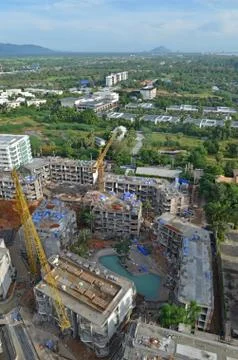 High angle view of a construction area Stock Photos