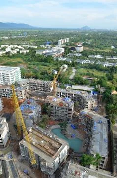 High angle view of a construction area Stock Photos