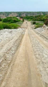 High Angle View of Construction Road Development in Rural Landscape Stock-Fotos