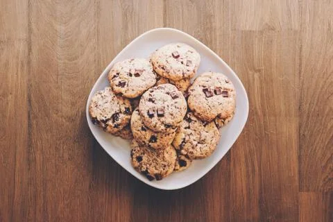 High Angle View Of Cookies On Table Stock Photos
