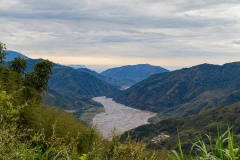 High angle view of country side landscape in Miaoli County Foto stock