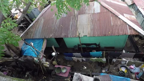 High angle view of the courtyard of the house, Manado, Sulawesi, Indonesia Stock Footage 162810273