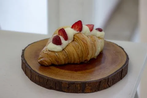 High angle view of a croissant Stock Photos