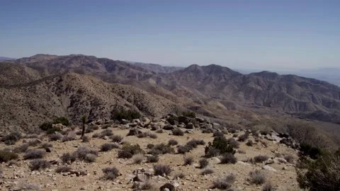 High angle view of desert mountains and vast valley Stock Footage 329667427