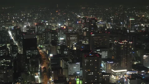 High angle view of the downtown of Nagoya city in Japan. Stock Footage 170139257