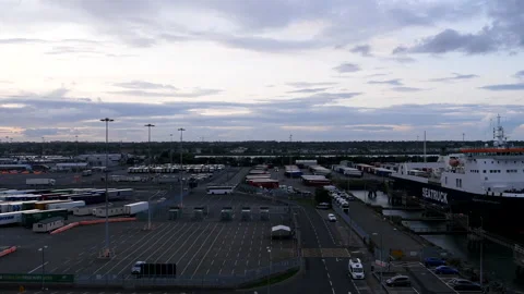 High angle view of Dublin Port Vídeos de archivo 134142952