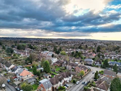 High Angle View of East Luton City of England UK Stock Photos