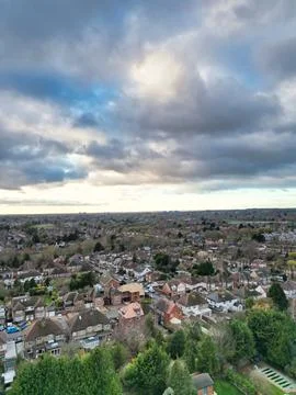 High Angle View of East Luton City of England UK Stock Photos