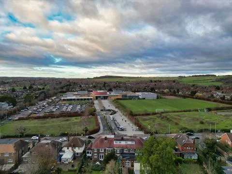 High Angle View of East Luton City of England UK Stock Photos
