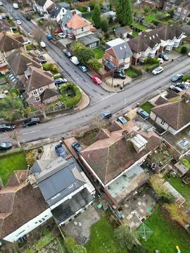 High Angle View of East Luton City of England UK Stock Photos