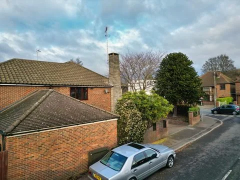 High Angle View of East Luton City of England UK Stock Photos