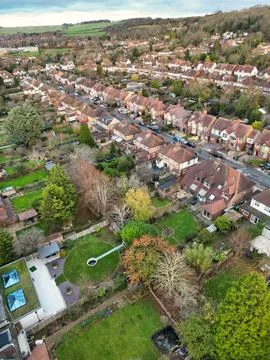 High Angle View of East Luton City of England UK Stock Photos