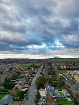 High Angle View of East Luton City of England UK Stock Photos