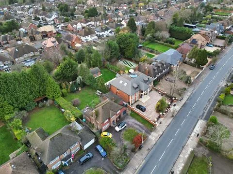 High Angle View of East Luton City of England UK Stock Photos