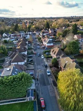 High Angle View of East Luton City of England UK Stock Photos