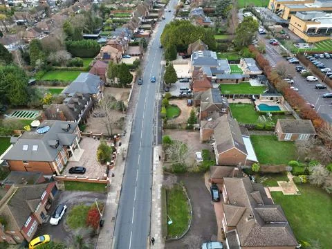High Angle View of East Luton City of England UK Stock Photos