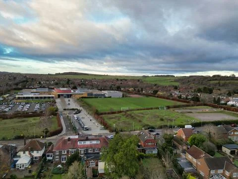 High Angle View of East Luton City of England UK Stock Photos