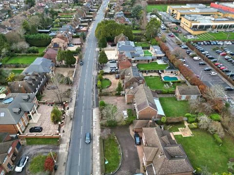 High Angle View of East Luton City of England UK Stock Photos