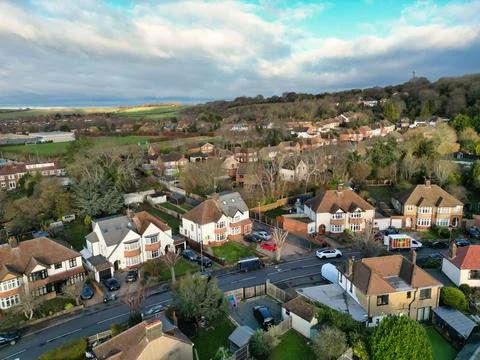 High Angle View of East Luton City of England UK Stock Photos