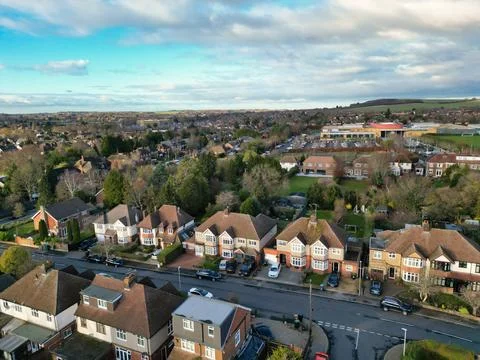 High Angle View of East Luton City of England UK Stock Photos