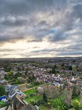 High Angle View of East Luton City of England UK Stock Photos