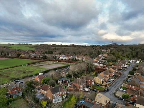 High Angle View of East Luton City of England UK Stock Photos