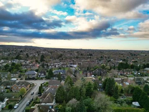 High Angle View of East Luton City of England UK Stock Photos