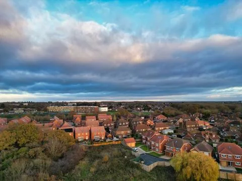 High Angle View of East Luton City of England UK Stock Photos