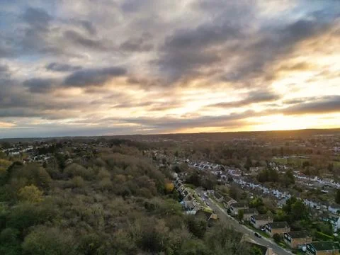 High Angle View of East Luton City of England UK Stock Photos