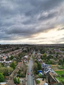 High Angle View of East Luton City of England UK Stock Photos