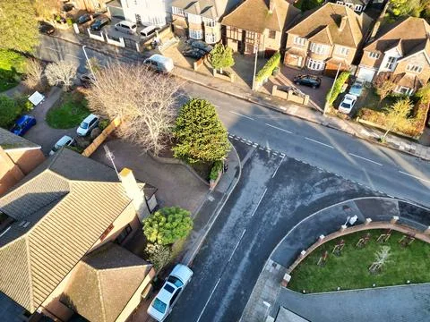 High Angle View of East Luton City of England UK Stock Photos