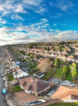 High Angle View of East Luton City of England UK Stock Photos