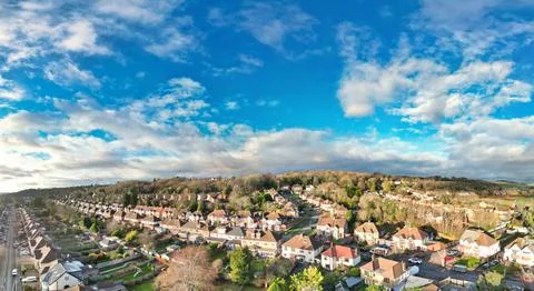 High Angle View of East Luton City of England UK Stock Photos