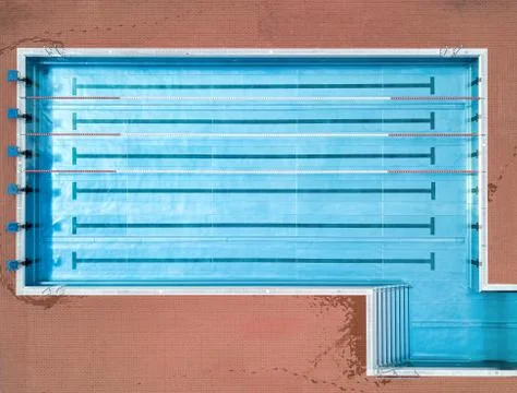 High angle view of an empty swimming pool Stock Photos