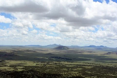 High Angle View of Extinct Volcanic Cone and Lava Field Stock Photos