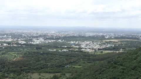 An High angle view of the famous Mysore city as seen from Chamundi hills, India. Stock Footage 158469091