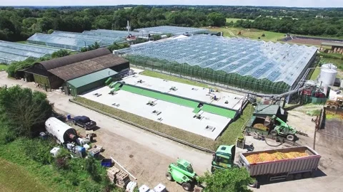 High angle view of Farm Vehicle. Drone Footage, 4K/25F Stock Footage 170485653