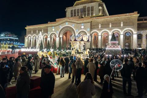 High-Angle View of the Festive Crowd Stock Photos