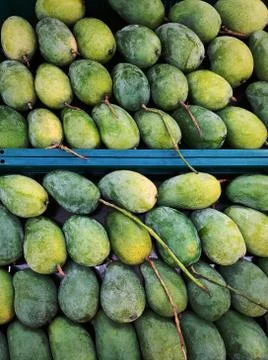 High Angle View of Fresh Mangos For Sale Stock Photos