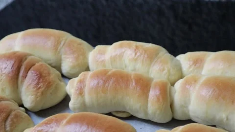 High angle view of freshly baked croissant  Stock Footage 158232016