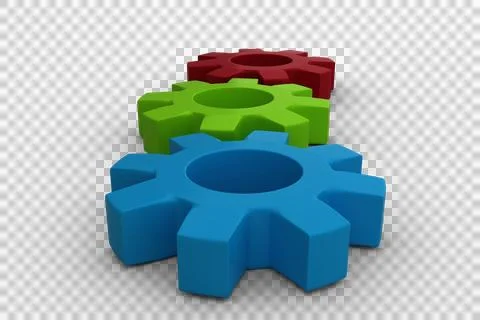 High angle view of gears Illustrazione stock