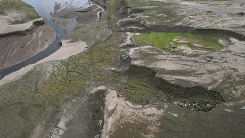 High angle view of ground cracks. 4K Drone Video Stock-Footage 167317410